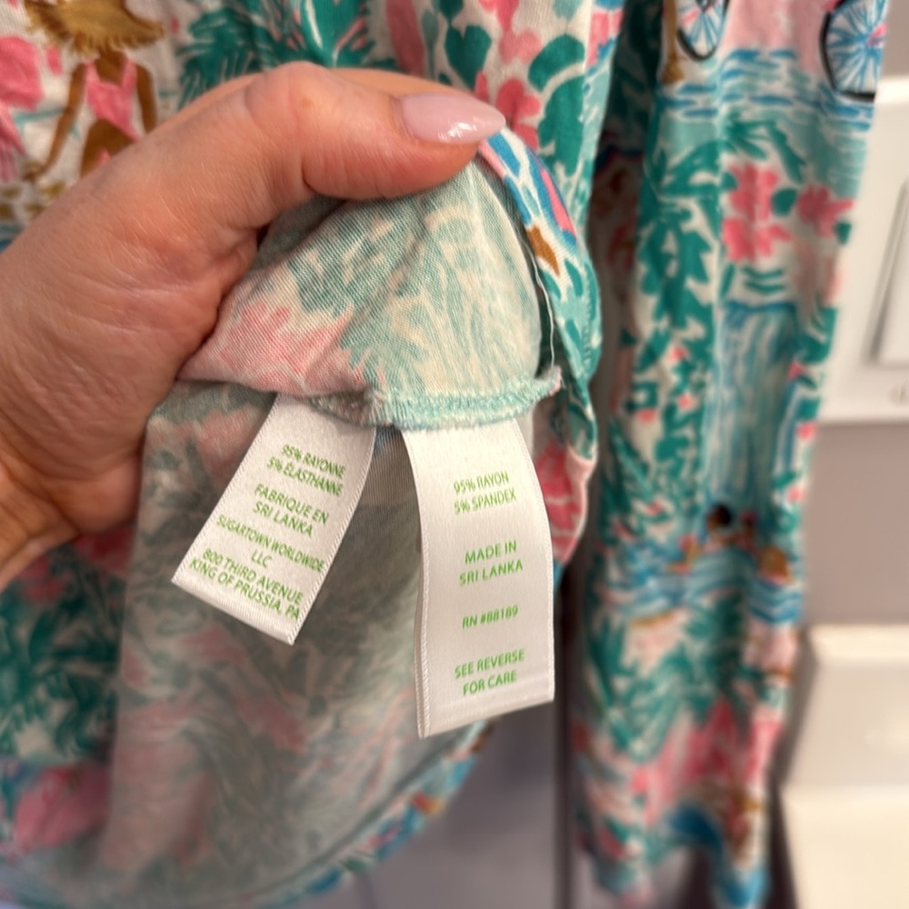 RARE Lily Pulitzer Let’s Get Together Knit Relaxed Pajama Sleep Top Long Sleeve - Picture 6 of 9